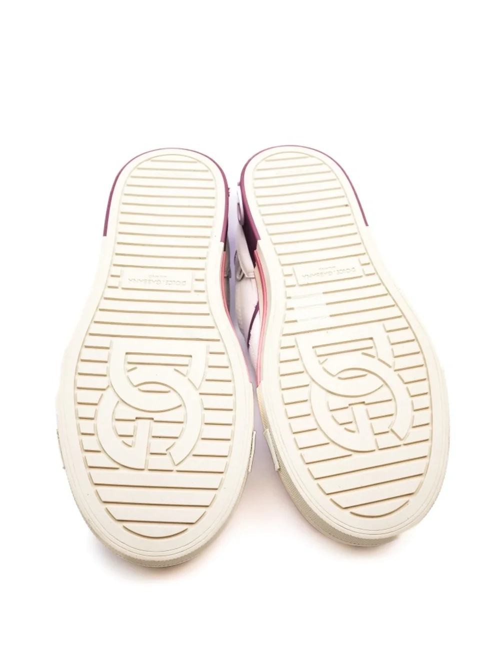 Dolce & Gabbana Custom 2 Zero White Lilac Calf Leather Sneakers EU 38